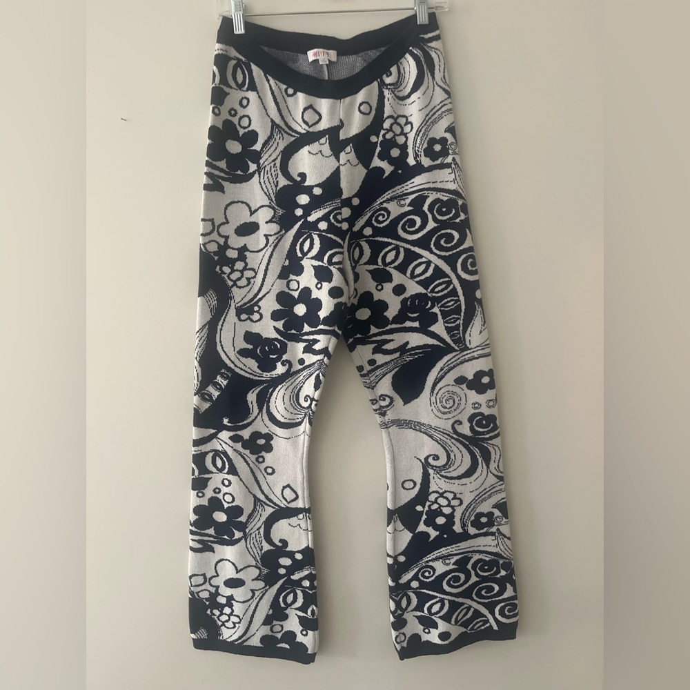 WAYF Nordstrom paisley sweater knit flare pants